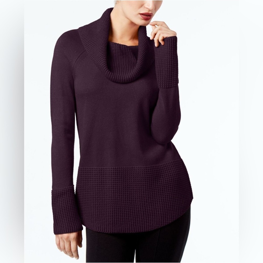Calvin Klein Textured Knit Cowl Neck Sweater